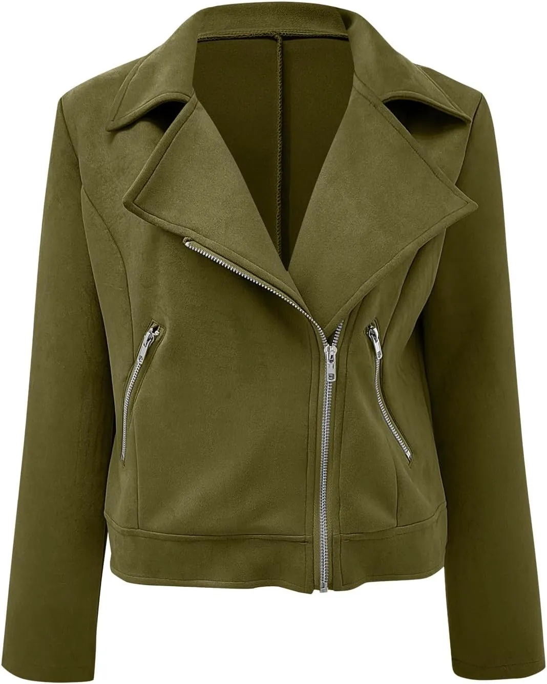 2023 Womens Trendy Coats Fall Biker Moto Jacket Fashion Long Sleeve Zipper Short Casual Coat Streetwear Cropped Outwear