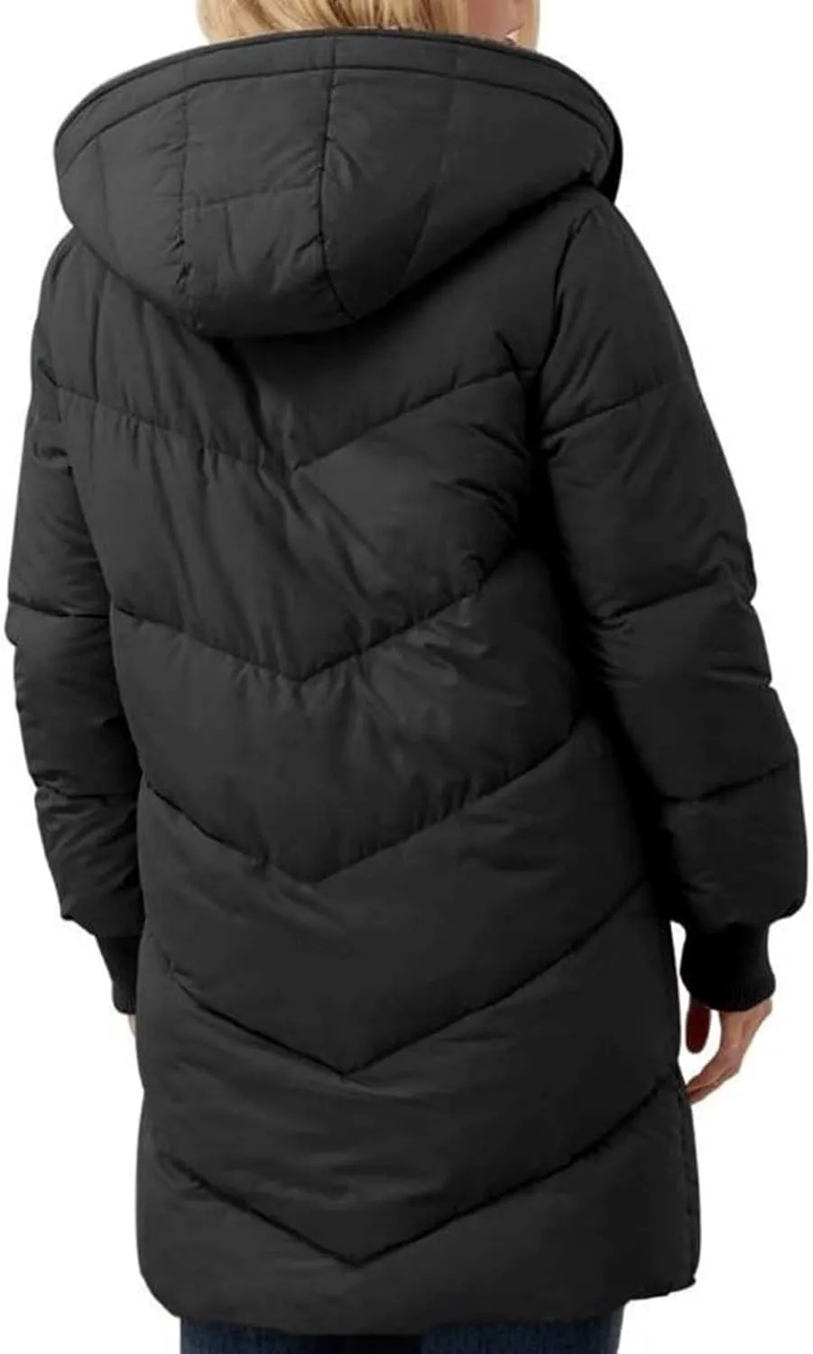 2024 Women's Winter Puffer Coat Thickened Down Jacket Warm Long Down Hood Fleece Lined Long Hooded Puffer Jacket