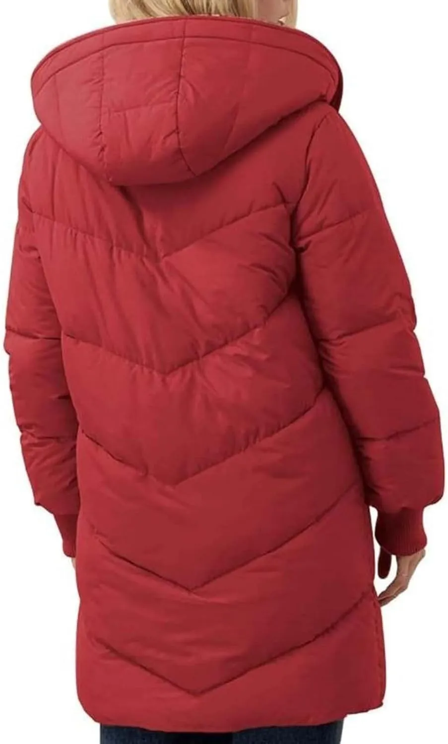 2024 Women's Winter Puffer Coat Thickened Down Jacket Warm Long Down Hood Fleece Lined Long Hooded Puffer Jacket