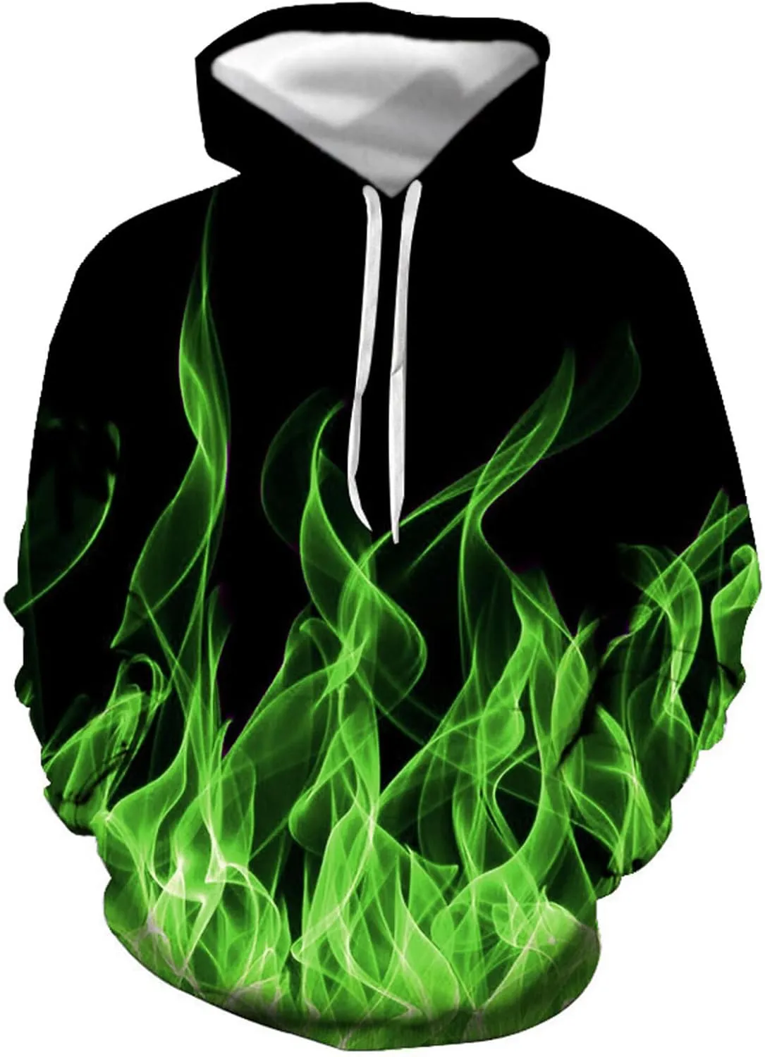 3D Flame Print Hoodies for Men Women Long Sleeves Casual Shirt Hooded Pullover Loose Tops with Pockets