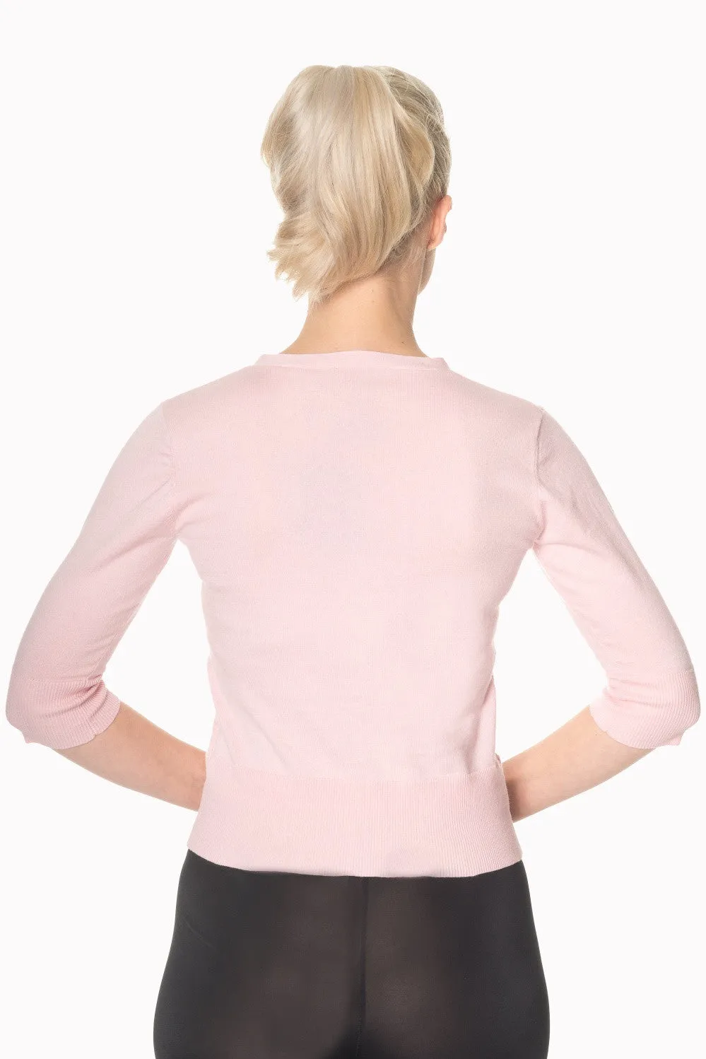 50's Vintage Tropical Paradise Pink Flamingo Cardigan in Pink