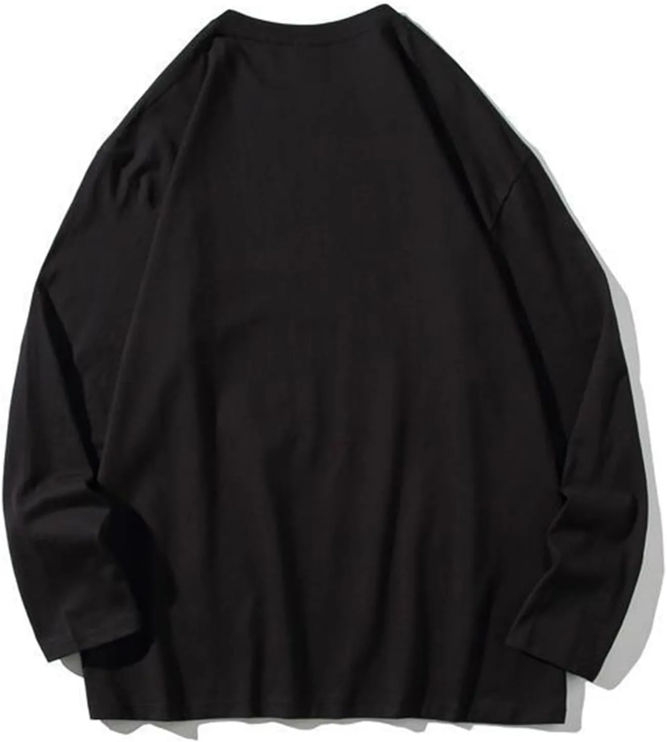 Aymnlox Crewneck Sweatshirt for Men Oversize Solid Color Long Sleeve Casual Lightweight Sweatshirts Baggy Soft Fit Pullover