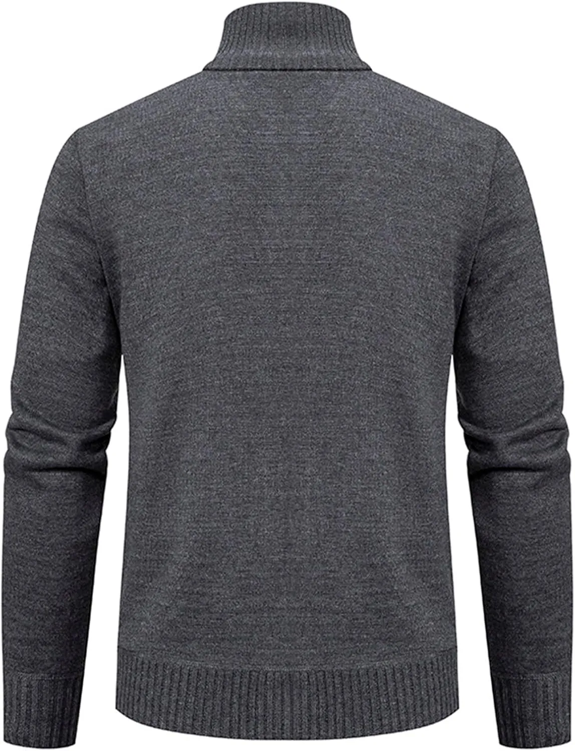 BIFUTON Mens Cardigan Sweater, Men's Full Zip Cardigan Sweater Slim Fit Cable Knitted Stand Collar Sweater Fleece Lined Coats