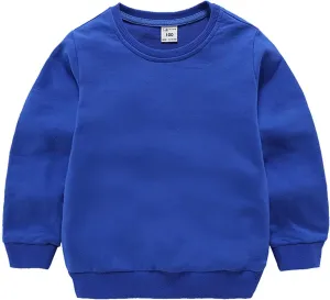 Boys Girls Crewneck Sweatshirts Kids Toddler Baby Sweatshirt Solid Cotton Soft Long Sleeve Uniform Shirts for Girls