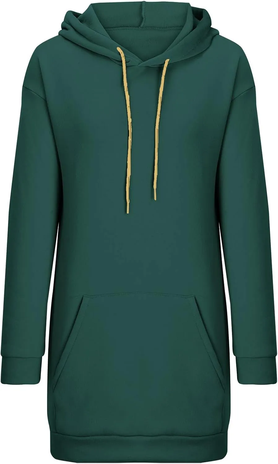 BZGTZT Women's Oversized Hoodie Extra Long Hooded Tunic Sweatshirt With Kangaroo Pockets Pullover Long Sleeve Drawstring Coat