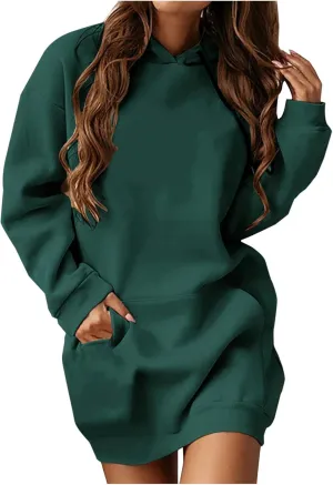 BZGTZT Women's Oversized Hoodie Extra Long Hooded Tunic Sweatshirt With Kangaroo Pockets Pullover Long Sleeve Drawstring Coat