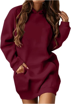 BZGTZT Women's Oversized Hoodie Extra Long Hooded Tunic Sweatshirt With Kangaroo Pockets Pullover Long Sleeve Drawstring Coat