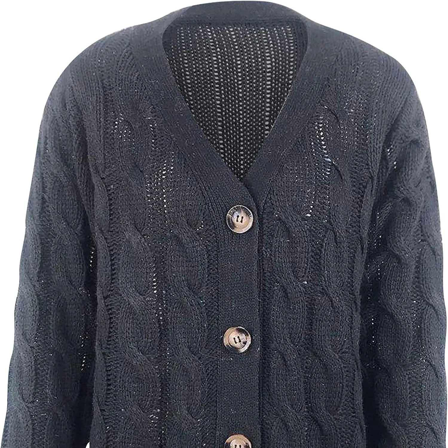 Cardigan Sweaters for Women Button Long Sleeve Cable Knit Sweater Loose Open Front Casual Fall Fashion Cardigans