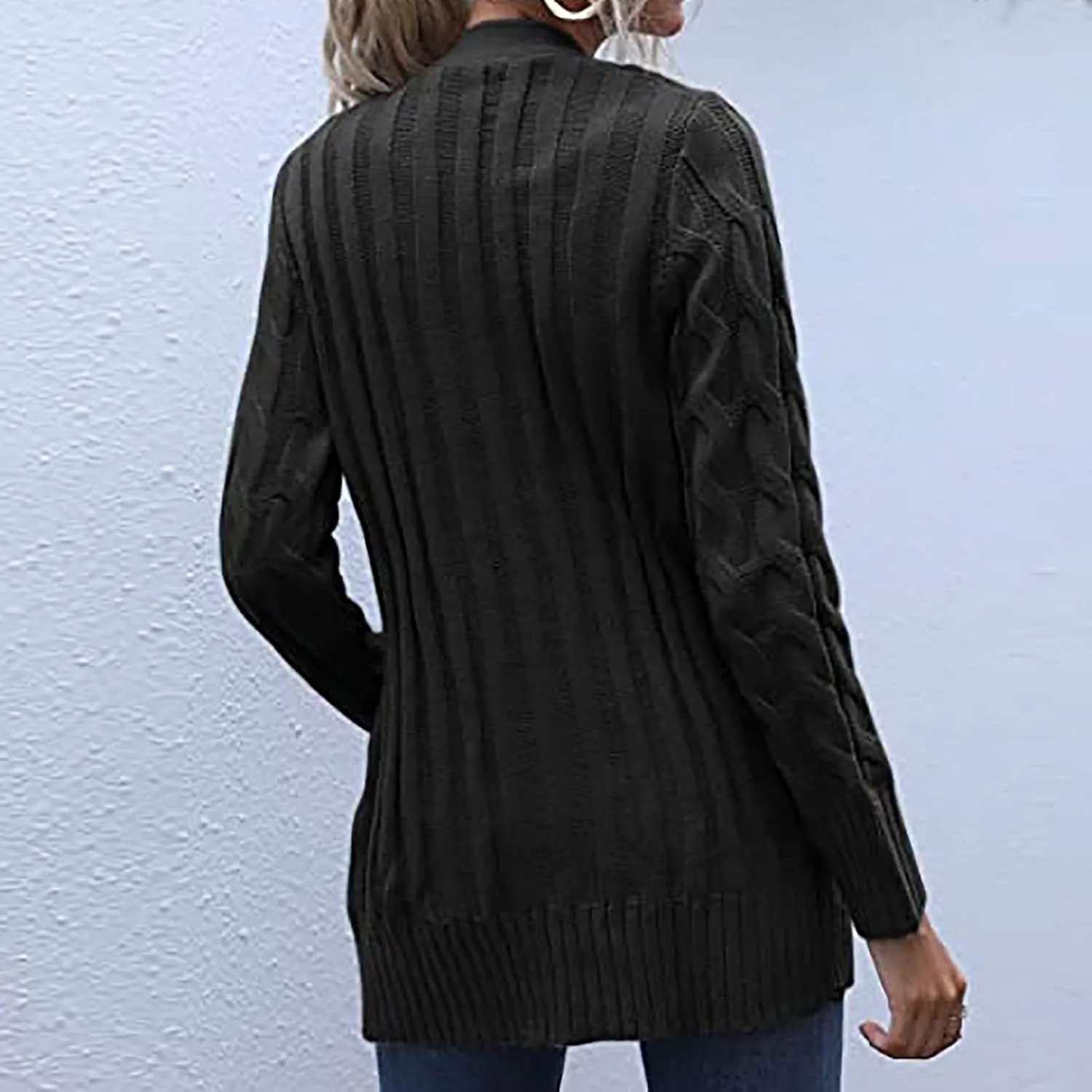 Cardigan Sweaters for Women Button Long Sleeve Cable Knit Sweater Loose Open Front Casual Fall Fashion Cardigans