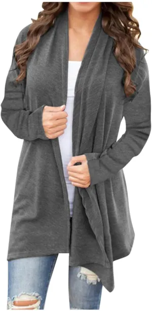 Cardigan Sweaters for Women, Casual Long Sleeve Open Front Solid Lightweight Cardigan Spring Oversized Soft Jackets