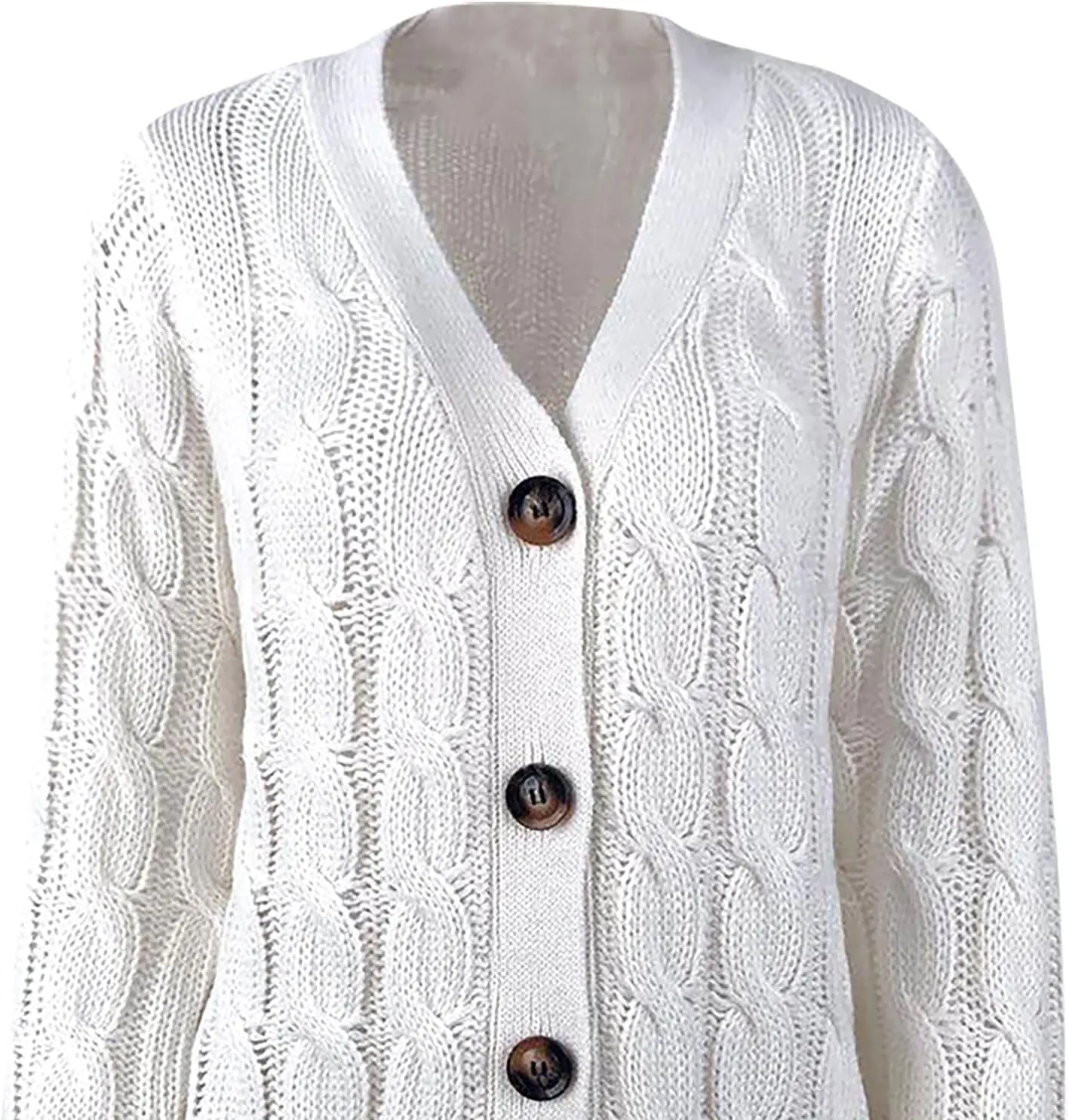 Cardigan Sweaters for Women Open Front Cardigan Sweater Fashion Button Knit Chunky Outwear Plus Size Coats Pocket