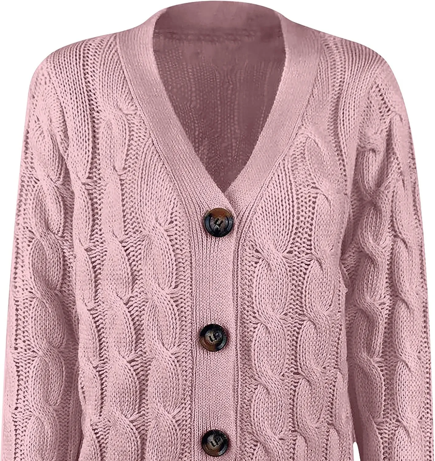Cardigan Sweaters for Women Open Front Cardigan Sweater Fashion Button Knit Chunky Outwear Plus Size Coats Pocket