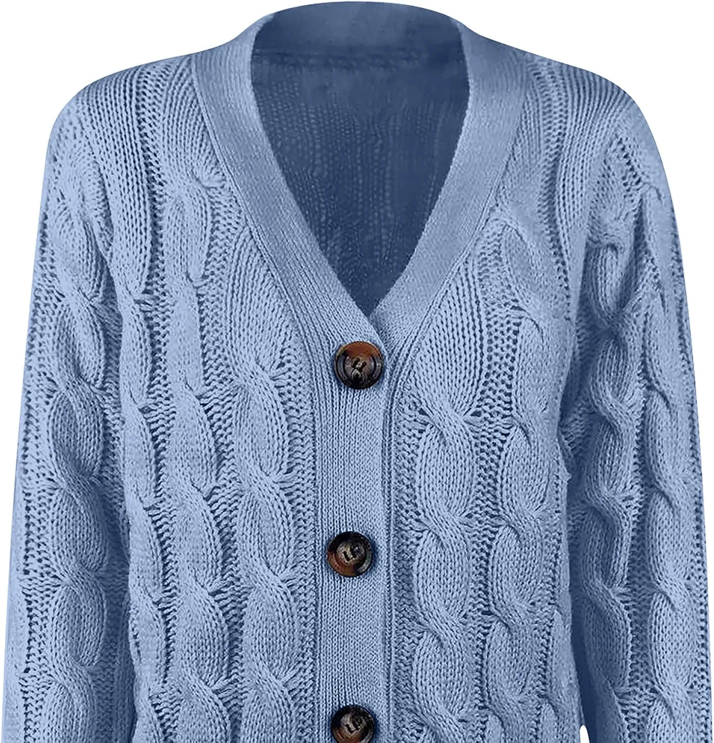 Cardigan Sweaters for Women Open Front Cardigan Sweater Fashion Button Knit Chunky Outwear Plus Size Coats Pocket