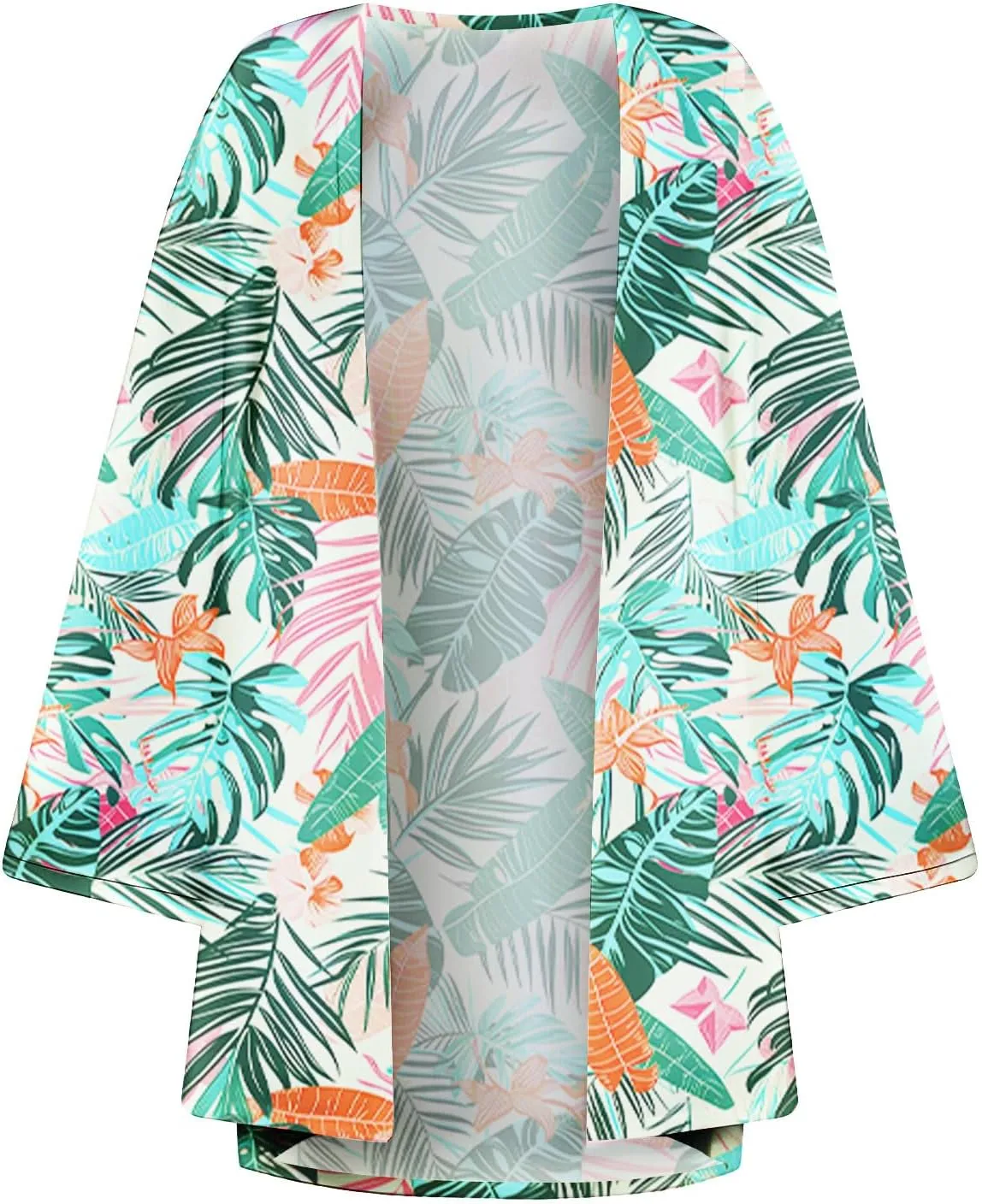 Cardigans for Women Trendy 3/4 Sleeve Open Front Cardigan Floral Printed Boho Kimono Summer Vacation Outfits