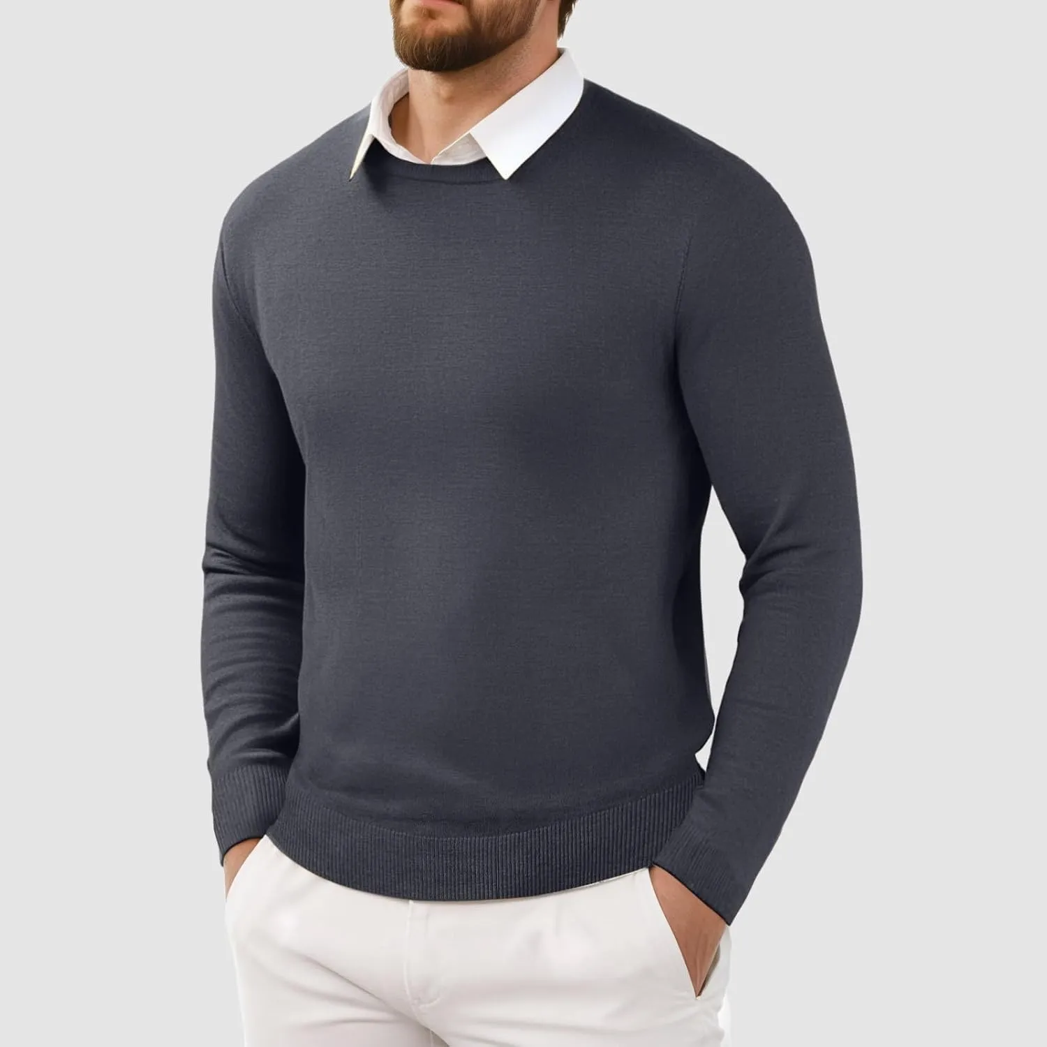 Cashmere Sweaters for Men, Men's Cashmere Sweater Warm Pullovers Crewneck Knit Winter Tops Male Knitwear Jumpers