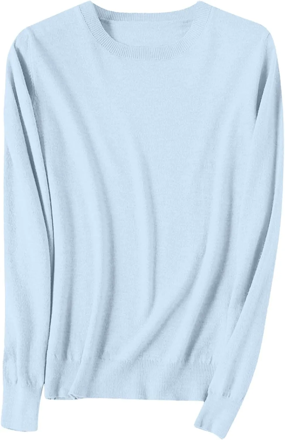 Cashmere Sweaters for Women Thin Lightweight Crewneck Sweaters Soft Wool Plain Crop Sweater Light Weight Sweaters