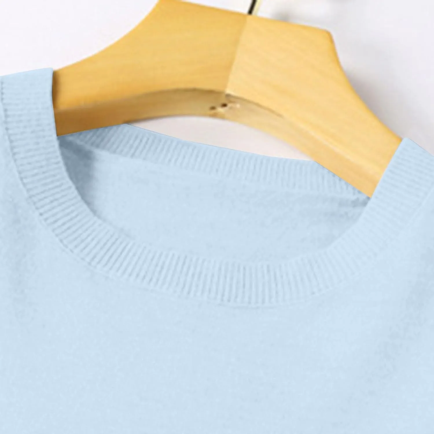 Cashmere Sweaters for Women Thin Lightweight Crewneck Sweaters Soft Wool Plain Crop Sweater Light Weight Sweaters