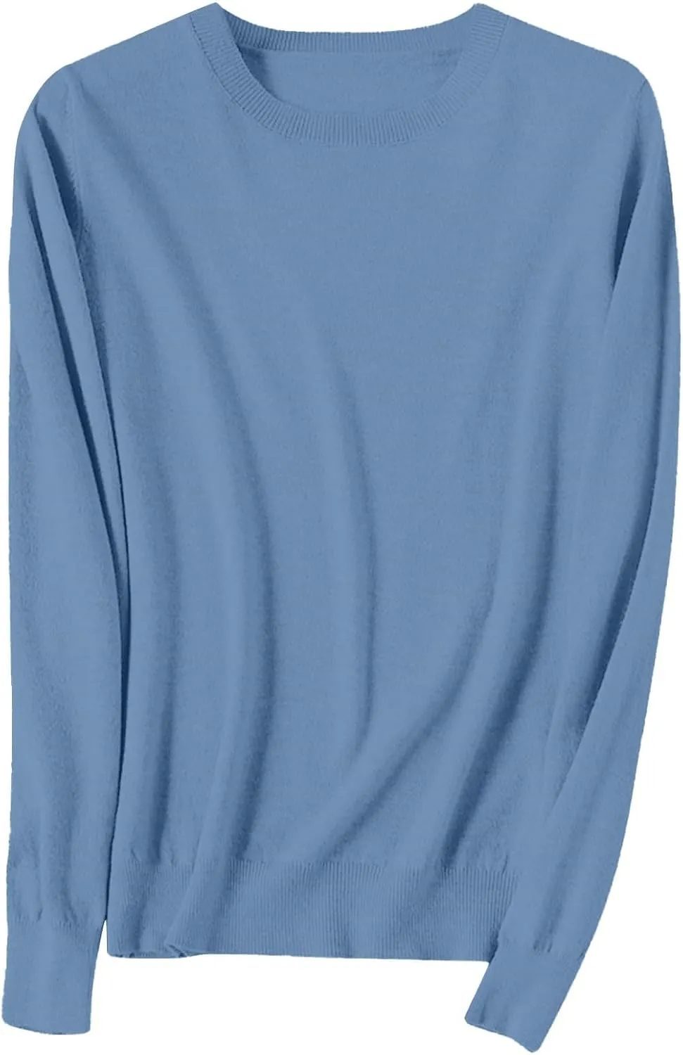 Cashmere Sweaters for Women Thin Lightweight Crewneck Sweaters Soft Wool Plain Crop Sweater Light Weight Sweaters