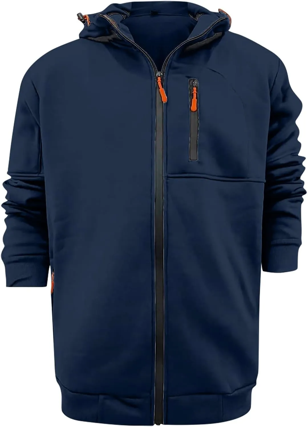 Casual Workout Hoodies for Men Full Zip Slim Fit Long Sleeve Hooded Sweatshirt Running Sports Athletic Track Jackets