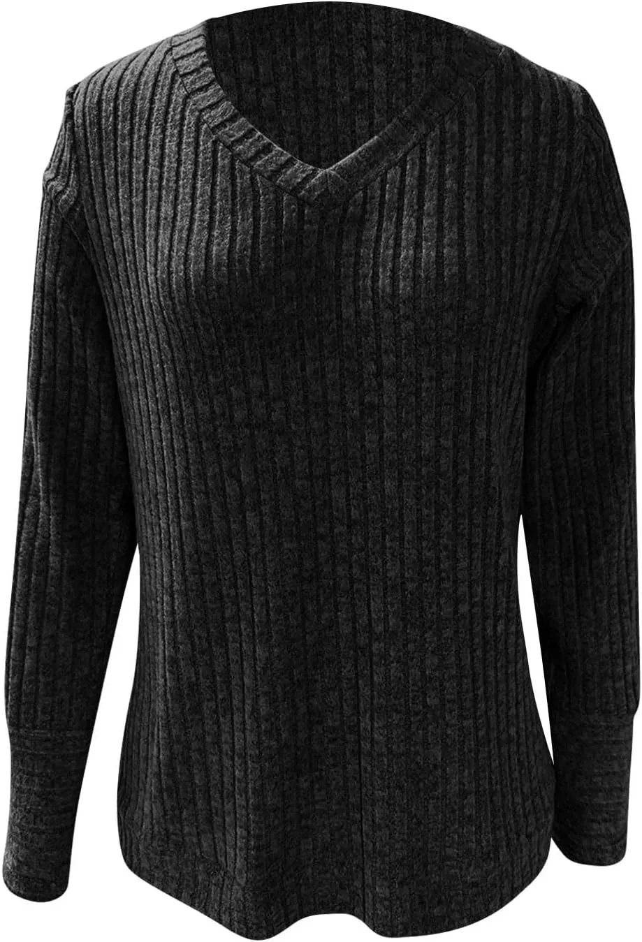 ChicCrate Sweaters for Women Trendy Long Sleeve Solid Color Ribbed Knit Sweater Cute Plus Size Tops Winter Teen Girl Clothes