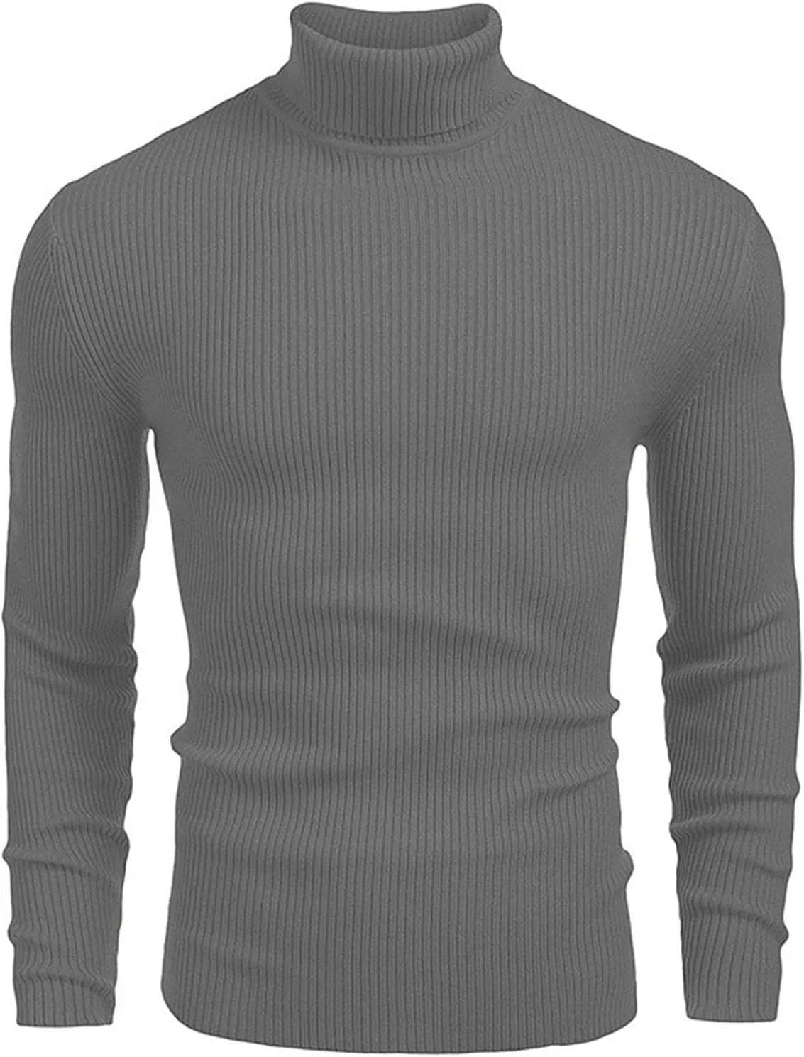 Chunky Knit Sweaters for Men Long Sleeve High Neck Classic Pullover Stretchy Winter Fashion Thermal Sweaters