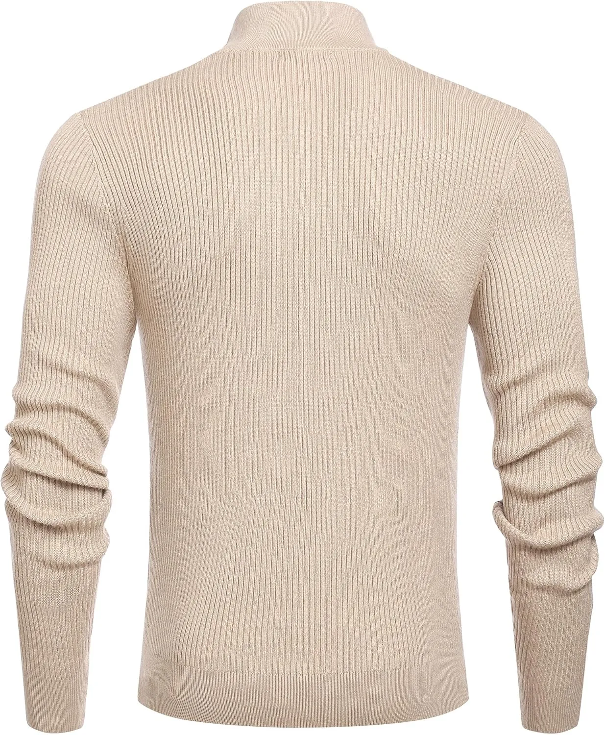 COOFANDY Men's Quarter Zip Sweaters Slim Fit Mock Neck Pullover Sweater Lightweight Knitted Polo Sweaters