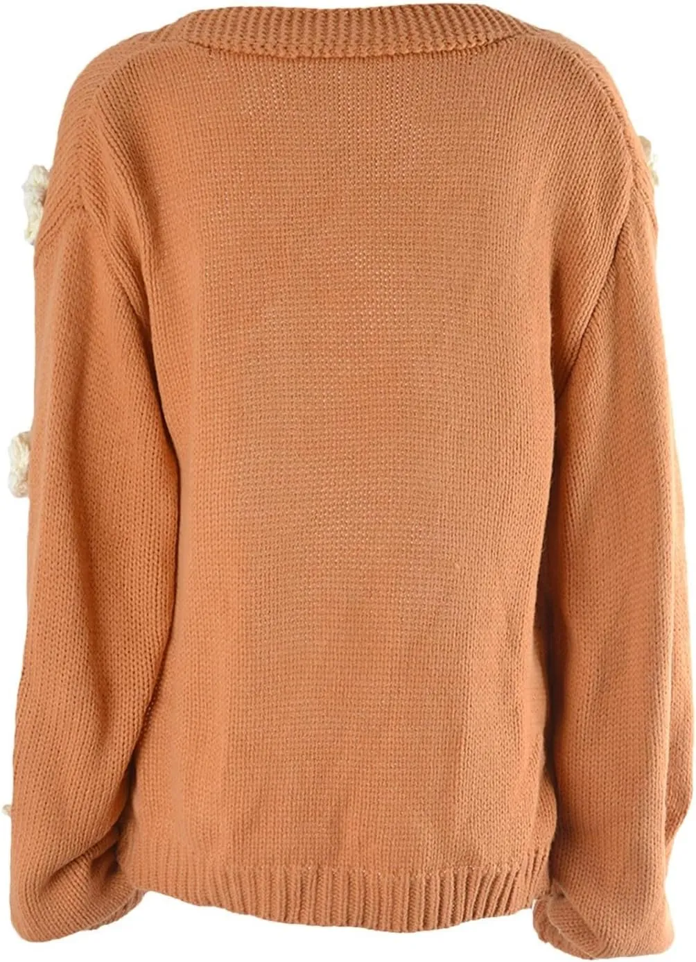 cooki Fall Cardigans for Women Open Front Long Sleeve Lightweight Casual Floral Applique Chunky Knit Cardigan Sweaters