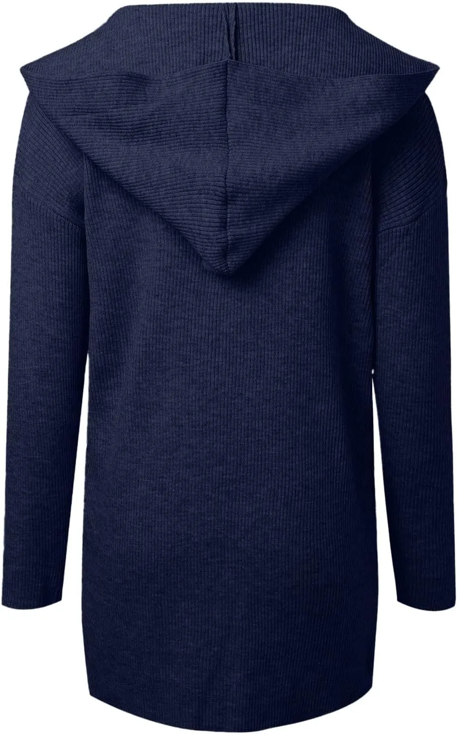 cooki Long Cardigans for Women Open Front Long Sleeve Lightweight Fall Sweaters with Pockets Chunky Knit Hooded Sweaters