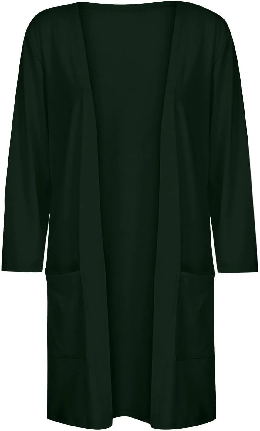 cooki Womens Cardigan Sweaters Fall 3/4 Sleeve Open Front Fashion Button Down Cable Knit Chunky Sweater Jackets Coats