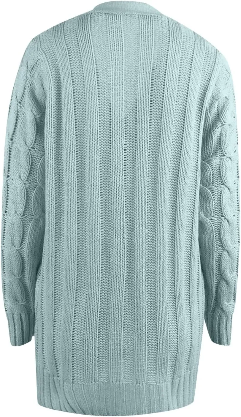 cooki Womens Cardigan Sweaters Fall Women's Open Front Fashion Button Down Cable Knit Chunky Sweater Jackets Coats