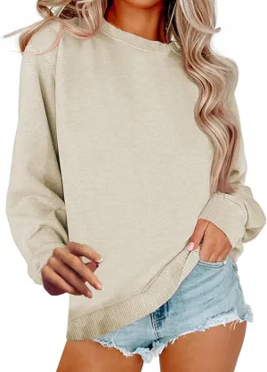 Crew Neck Sweatshirts Women Oversized Fall Sweatshirt Casual Loose Long Sleeve Tops Pullover Cute Y2k Preppy Clothes