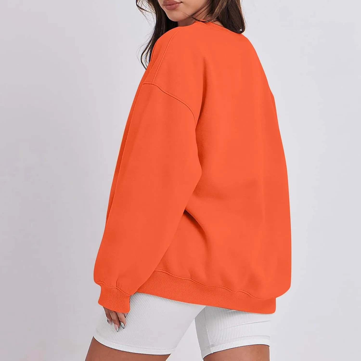 Crewneck Sweatshirts Women Soft Comfy Oversized Sweatshirt Drop Shoulder Long Sleeve Loose Fit Pullover Tops