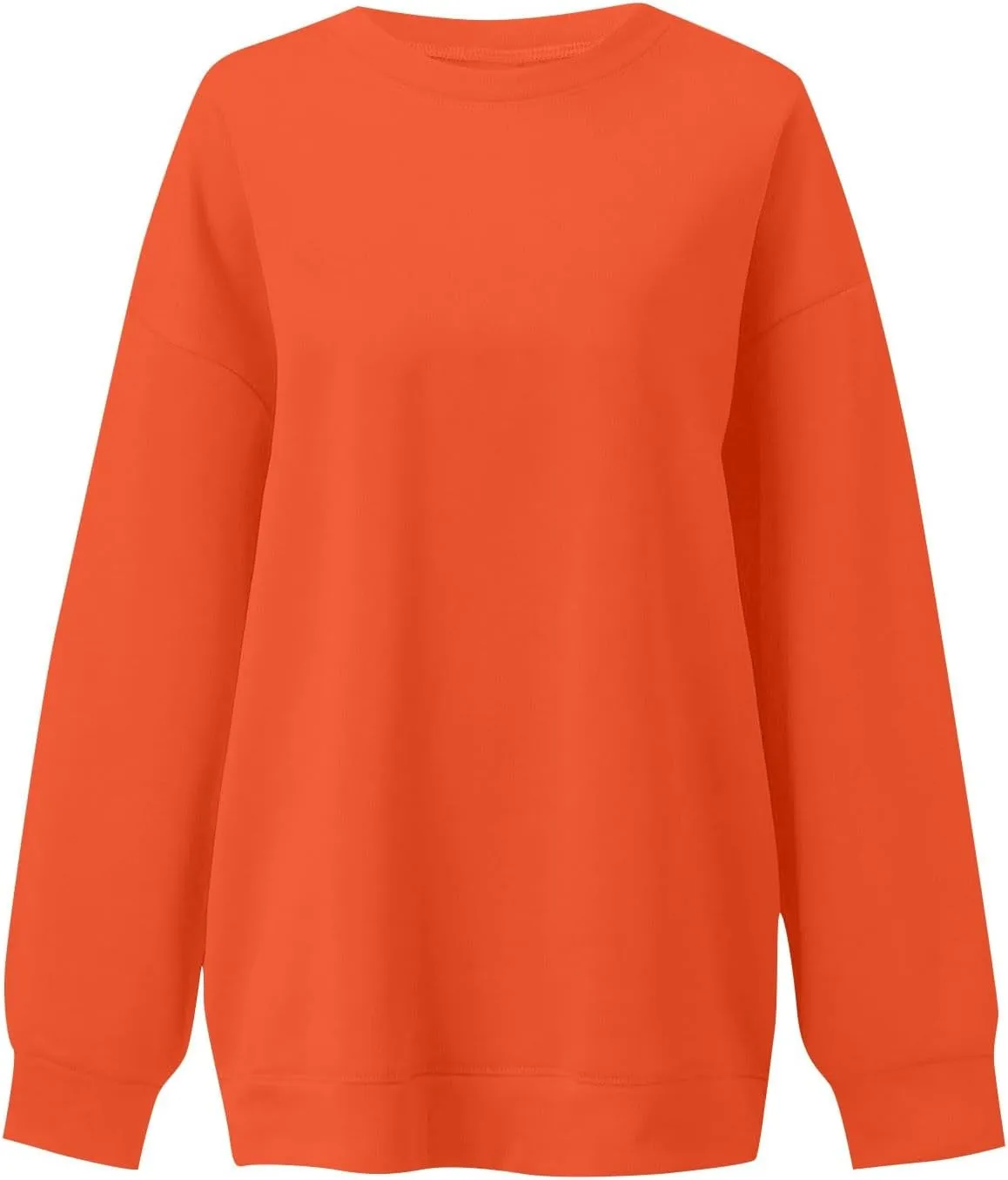 Crewneck Sweatshirts Women Soft Comfy Oversized Sweatshirt Drop Shoulder Long Sleeve Loose Fit Pullover Tops