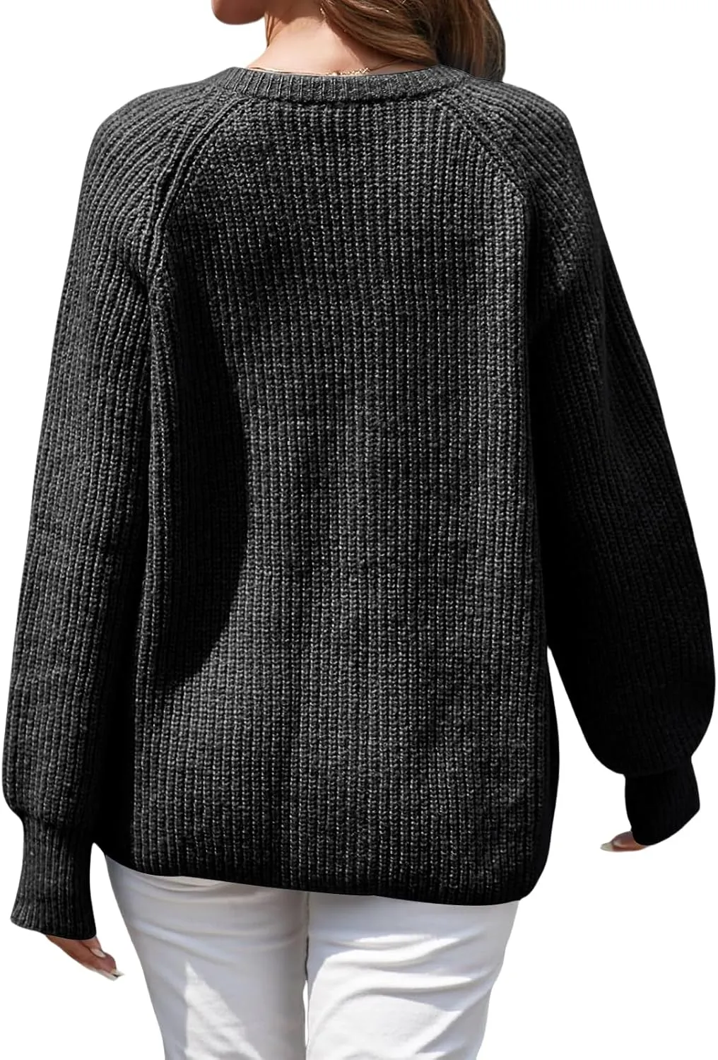 Crochet Cardigan Sweaters for Women Tops Chunky Knitted Crew Neck Trendy Cropped Button Long Sleeve Sweater Fall 2024