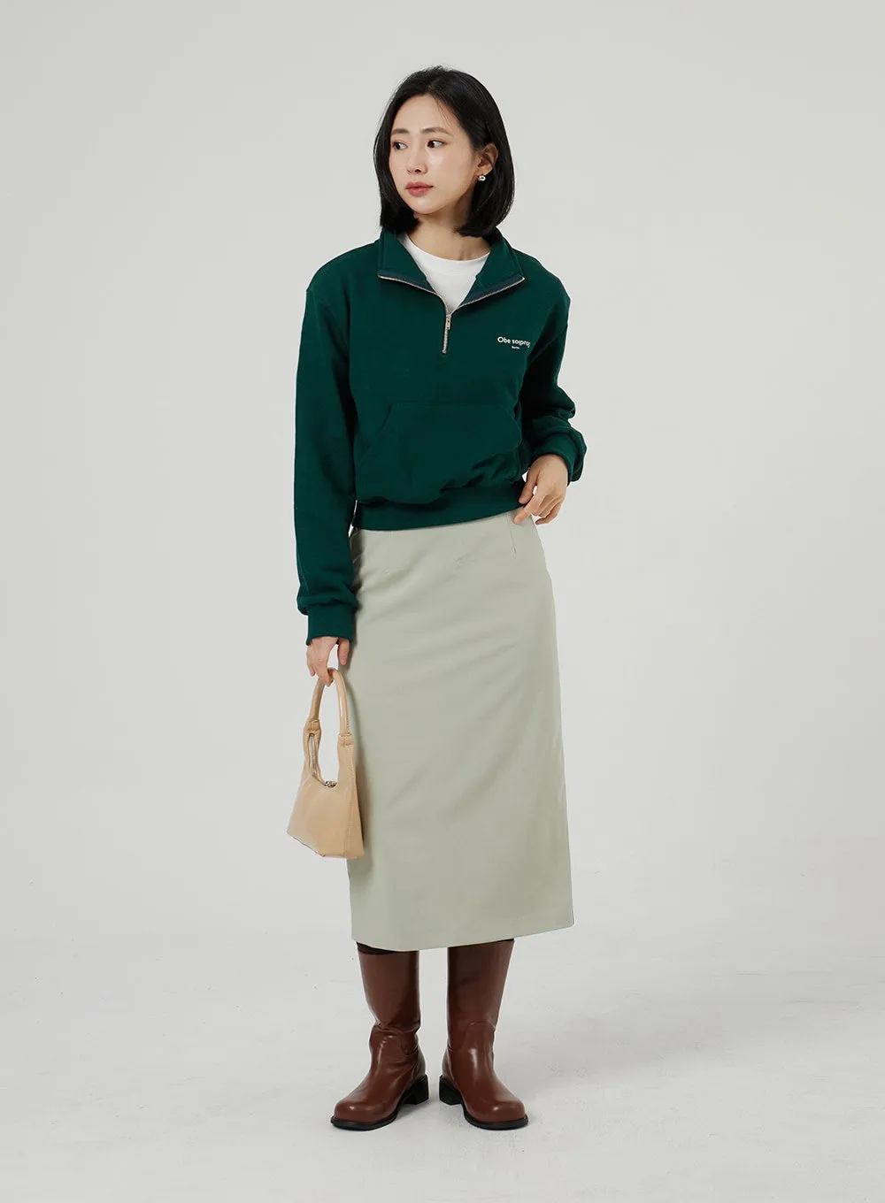 Cropped Half Zip-Up OF313