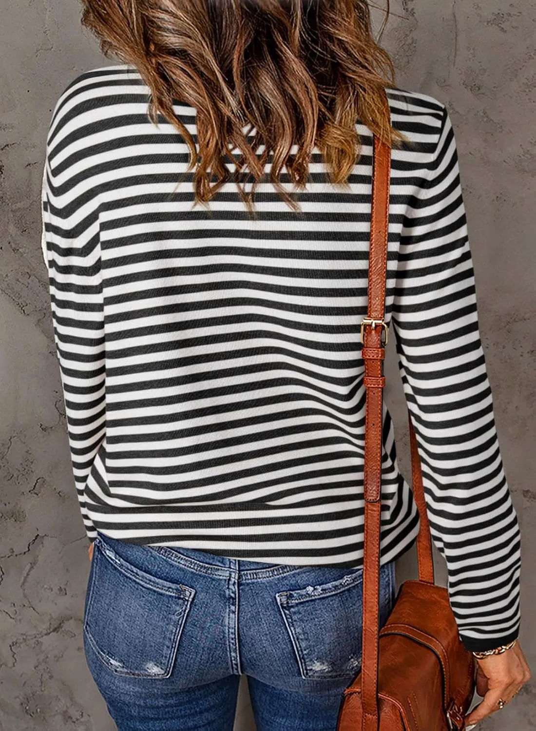 Dokotoo Women's Lightweight Sweaters 2025 Fashion Striped Long Sleeve Sweaters Casual Pullover Turtleneck Sweater Tops
