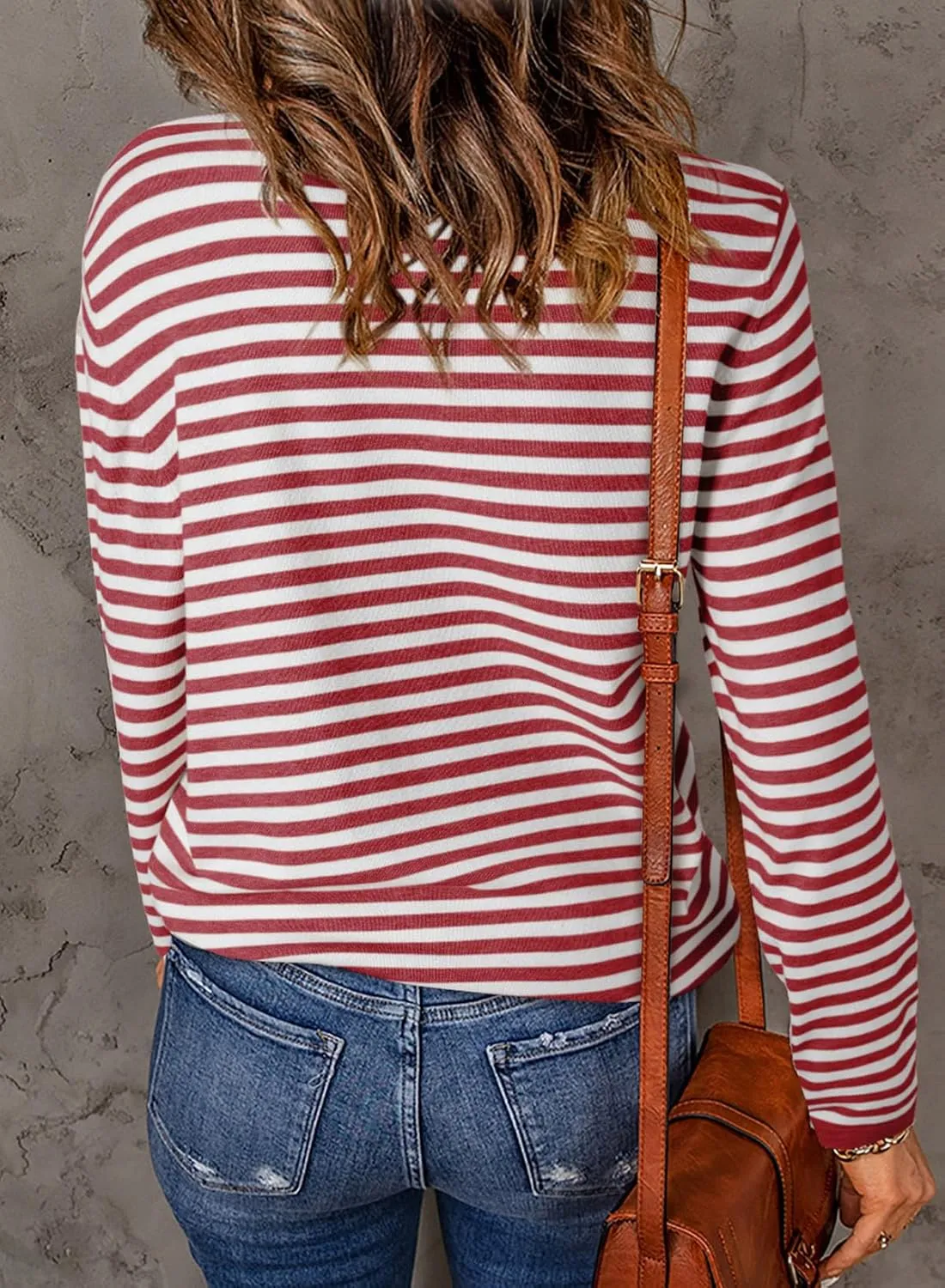 Dokotoo Women's Lightweight Sweaters 2025 Fashion Striped Long Sleeve Sweaters Casual Pullover Turtleneck Sweater Tops