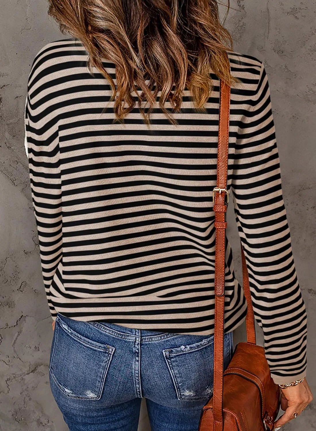 Dokotoo Women's Lightweight Sweaters 2025 Fashion Striped Long Sleeve Sweaters Casual Pullover Turtleneck Sweater Tops