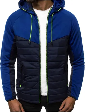 DuDubaby Men's Casual Camouflage Sports Sweatshirt Long Sleeve Zipper Hooded Jacket Coat