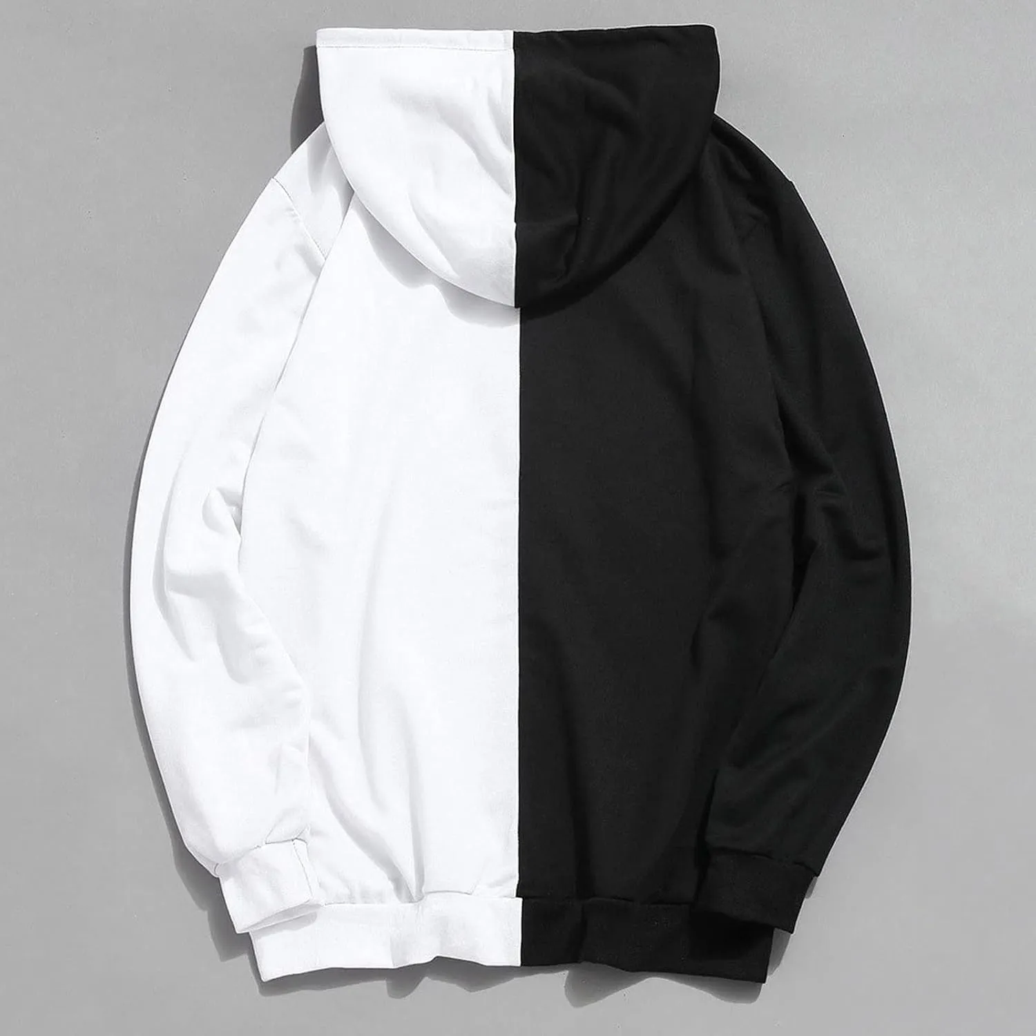 DuDubaby Mens Casual Patchwork Slim Fit Hoodie Outwear Blouse Sweatshirt Long Sleeves