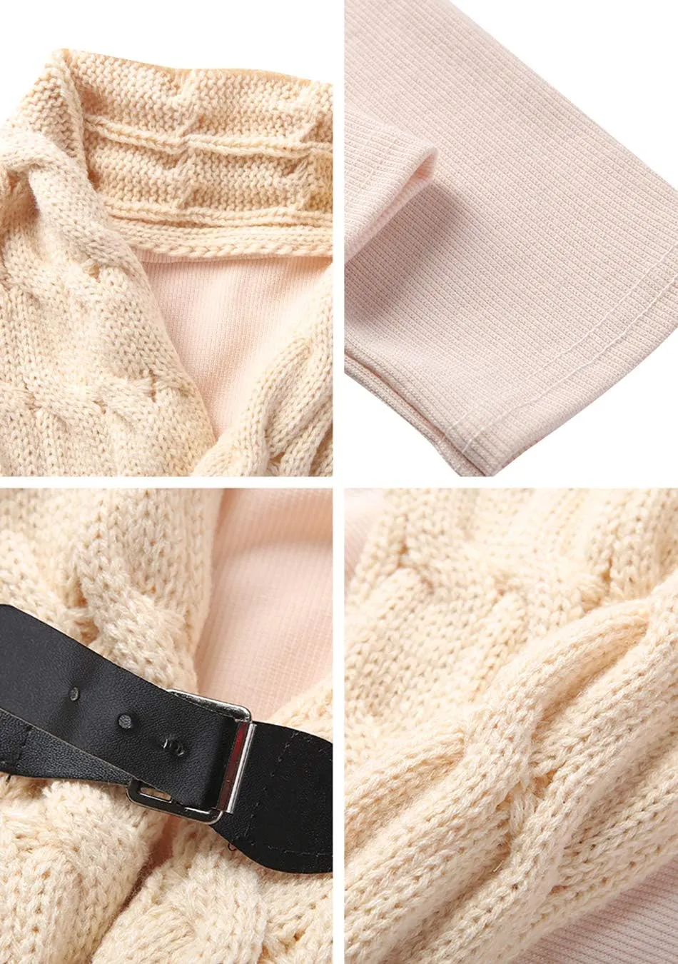 EFOFEI Womens Open Front Long Sleeve Button Down Cable Sweater Cardigans