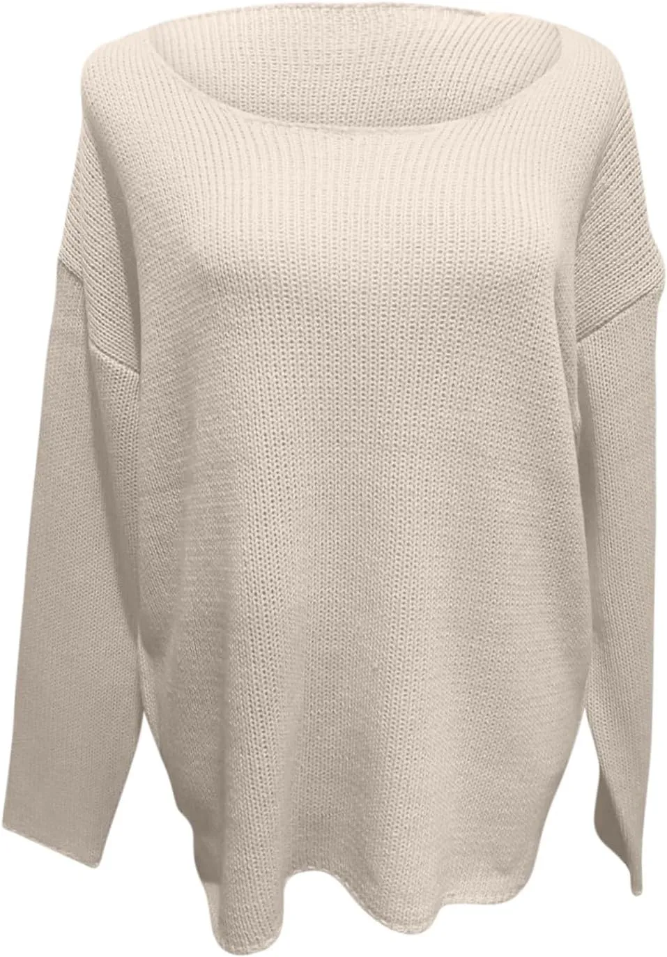 Fall Sweaters for Women Loose Lightweight Pullover Sweaters Scoop Neck Ribbed Knitted Sweaters Casual Jumper Tops