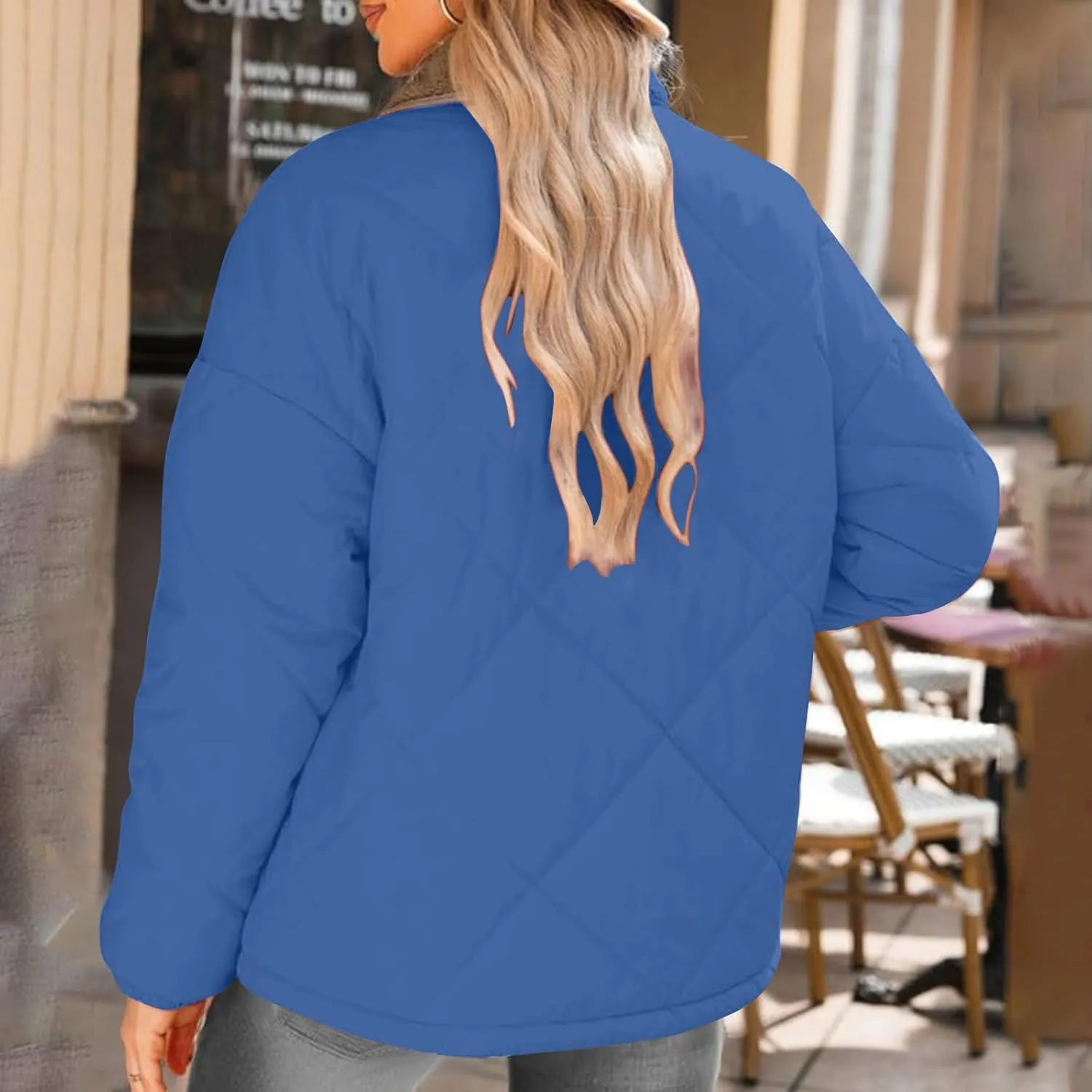 Fall Winter Jackets for Women 2024 Warm Quilted Jackets Lightweight Casual Puffer Jacket Padded Down Coat Outerwear