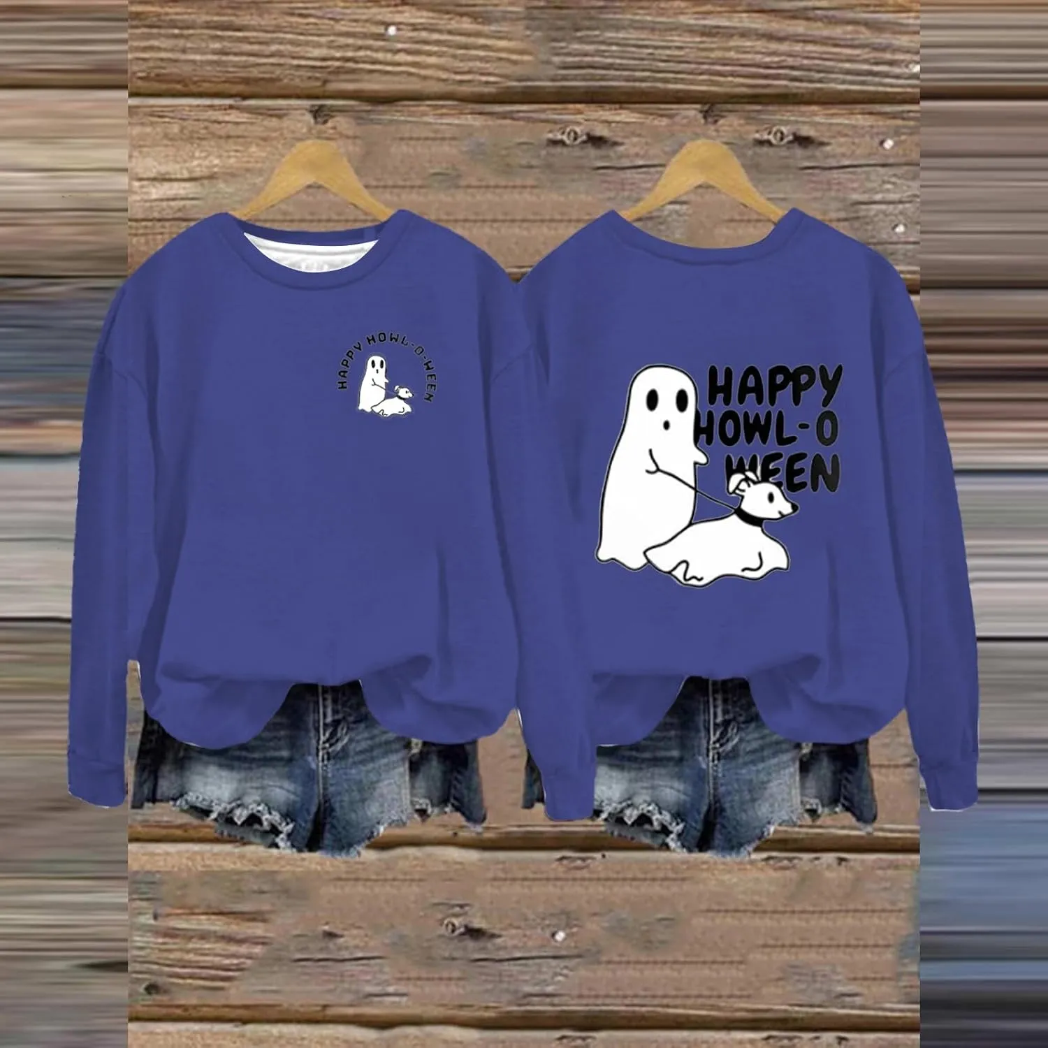 Fashion Hoodies for Women Halloween Prined Hooded Thick Warm Long Sleeve Pullover Loose Fit Sweatshirt Joggers Hoodie