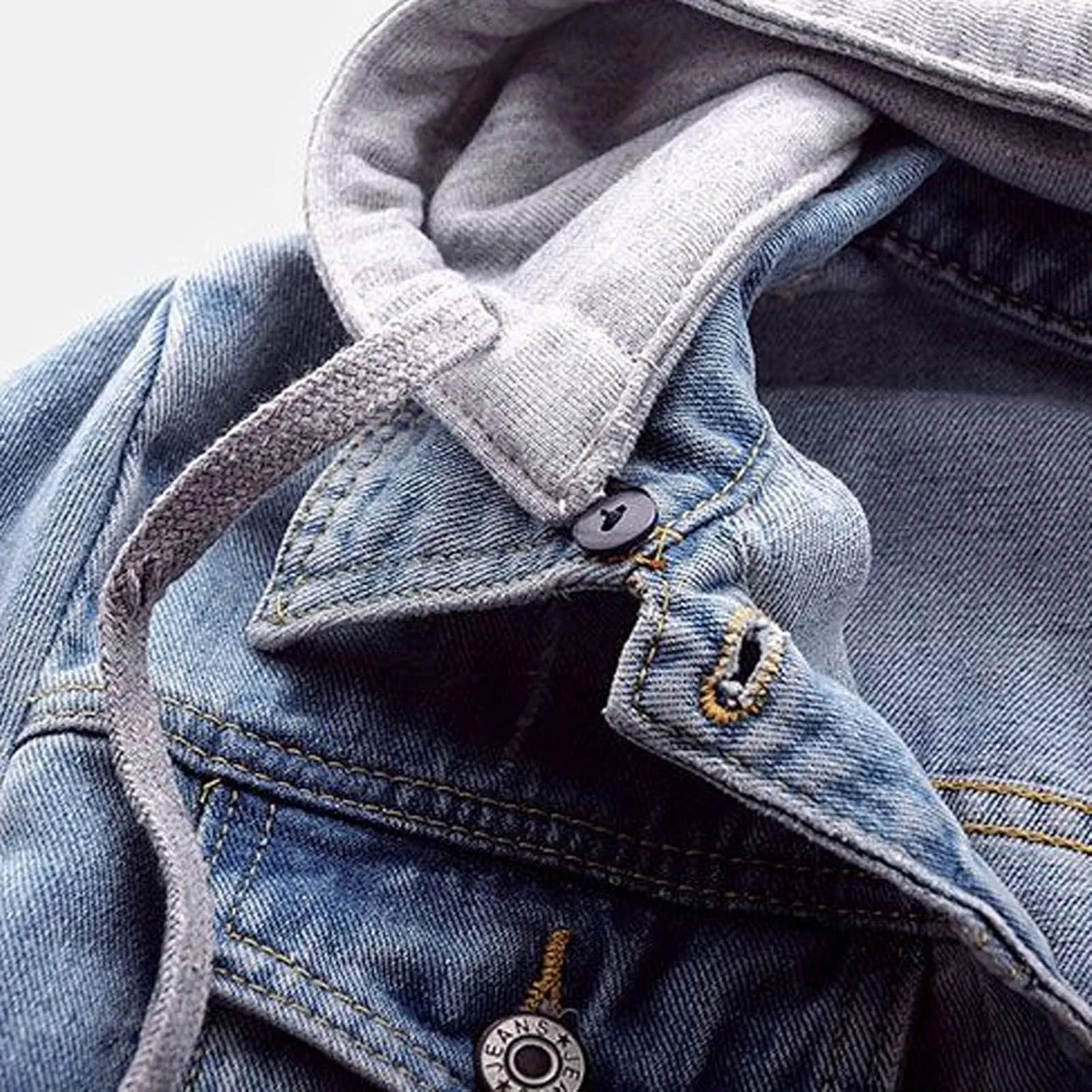 Fashion Jean Jacket Button Hooded Denim Jackets for Women Fall Winter Coats Velvet Hoodie Outwear Tops