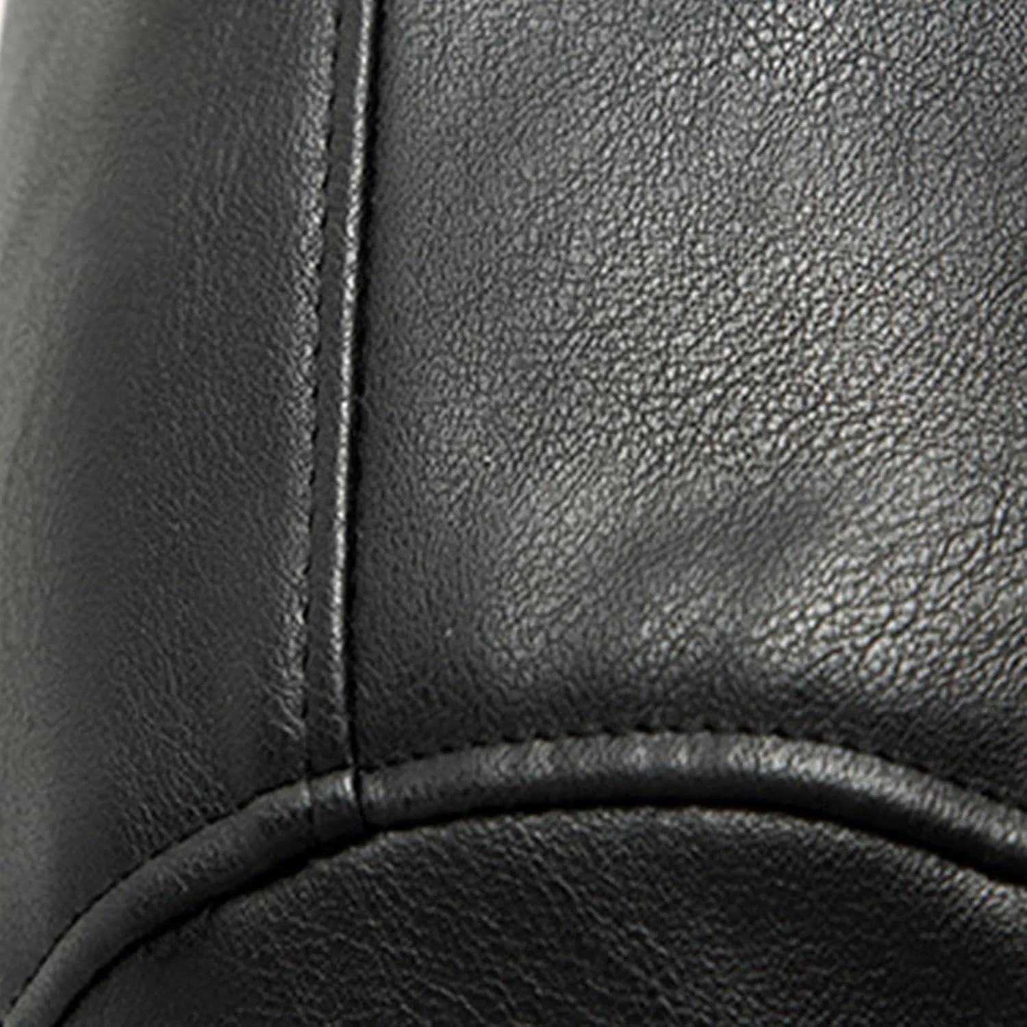 Faux Leather Jacket For Men Lapel Collar Bomber Jackets Motorcycle Full Zip-Up Slim Fit Biker Business Coat Outwear