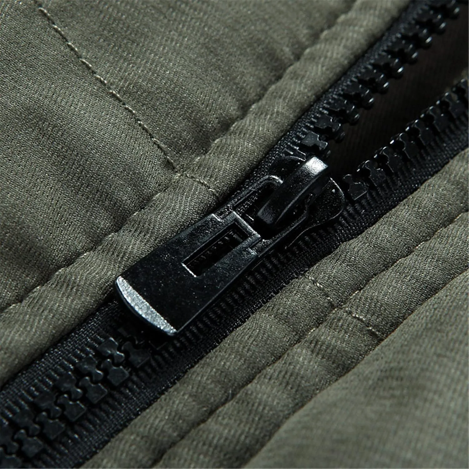 Fleece Lined Parka Jacket for Men Zip Up Hooded Padded Jacket Big and Tall Thicken Puffer Coat Warm Military Jackets