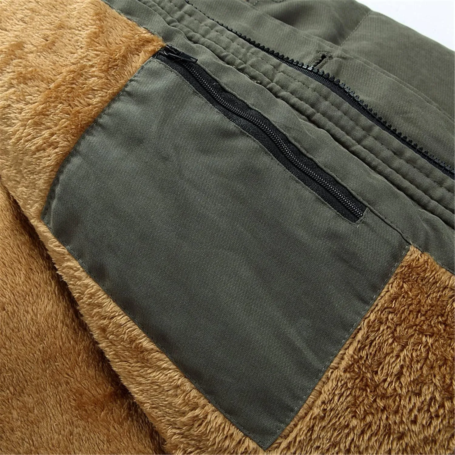 Fleece Lined Parka Jacket for Men Zip Up Hooded Padded Jacket Big and Tall Thicken Puffer Coat Warm Military Jackets