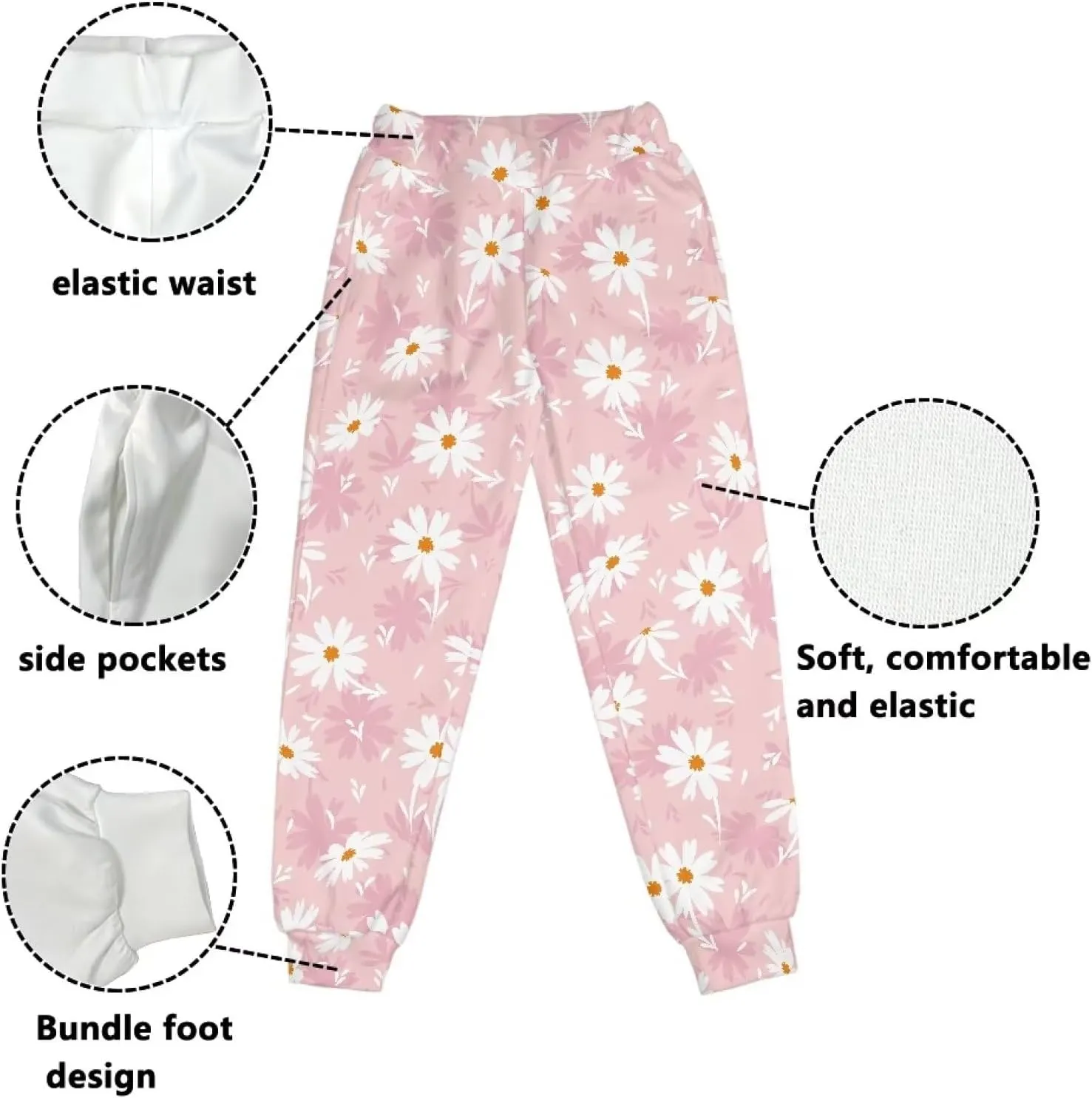 Girls' Sweatpants Active Yoga Pants Super Soft Athletic Performance Jogger Pants Size 4-15