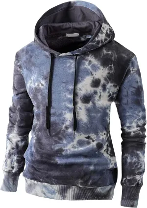 GOFULY Men'S Sweatshirts Tall Fashion Fall Tie Dye Hoodies Pullover Long Sleeve 2024 Winter Drawstring Shirts With Pockets